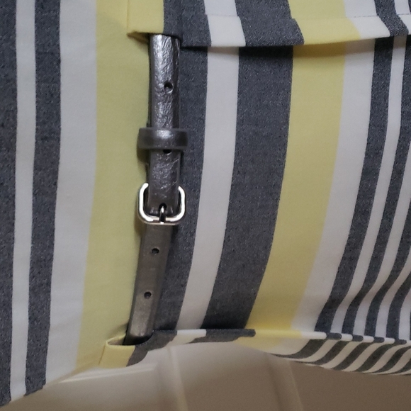 Calvin Klein 2 striped pencil dress darted pleats belt - Picture 3 of 7